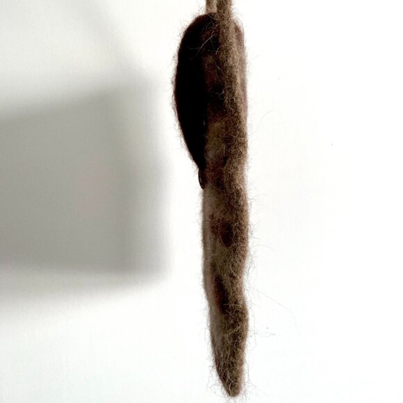 Vintage Wooly Fuzzy Bag Purse Striped Brown Cottagecore Whimsytwee Twee Fairy - Picture 7 of 12